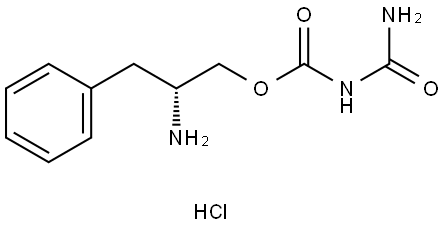 Carbamic acid, N-(aminocarbonyl)-, (2R)-2-amino-3-phenylpropyl ester, hydrochloride (1:1) Structure