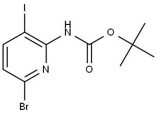 tert-Butyl (6-bromo-3-iodopyridin-2-yl)carbamate Structure