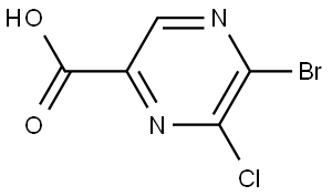 5-Bromo-6-chloropyrazine-2-carboxylic acid Structure