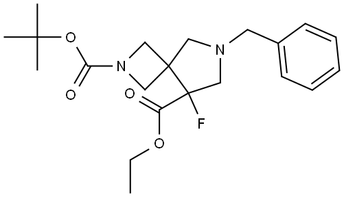 2-(tert-butyl) 8-ethyl-6-benzyl-8-fluoro-2,6-diazaspiro[3.4]-octane-2,8-dicarboxylate Structure