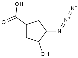 3-azido-4-hydroxycyclopentane-1-carboxylic acid, Mixture of diastereomers Structure
