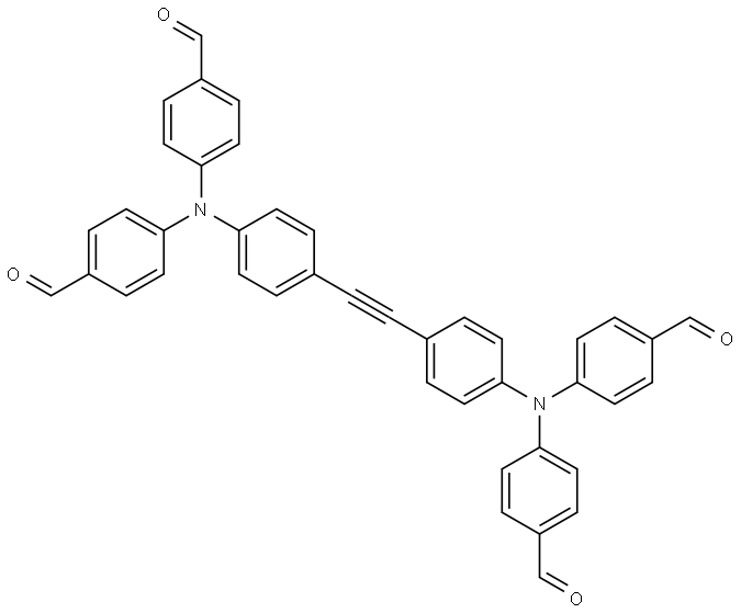 4,4',4'',4'''-((ethyne-1,2-diylbis(4,1-phenylene))bis(azanetriyl))tetrabenzaldehyde Structure