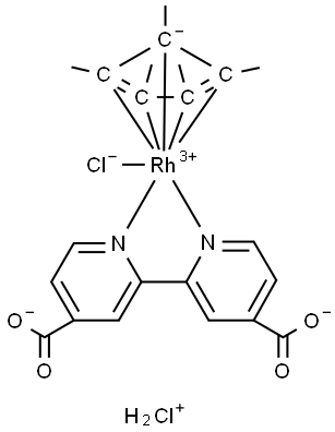 Rhodate(1-), [[2,2′-bipyridine]-4,4′-dicarboxylato(2-)-κN1,κN1′]chloro[(1,2,3,4,… Structure