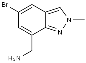 (5-Bromo-2-methyl-2H-indazol-7-yl)methanamine Structure