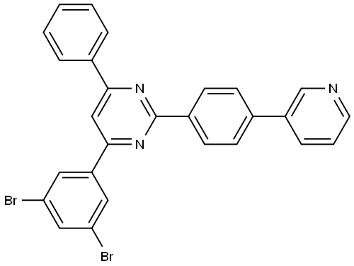 4-(3,5-dibromophenyl)-6-phenyl-2-(4-(pyridin-3-yl)phenyl)pyrimidine Structure