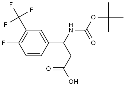 3-((tert-butoxycarbonyl)amino)-3-(4-fluoro-3-(trifluoromethyl)phenyl)propanoic acid Structure
