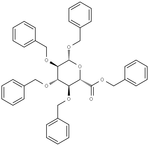 (2S,3S,4S,5R,6R)-3,4,5,6-Tetrakis-benzyloxy-tetrahydro-pyran-2-carboxylic acid benzyl ester Structure