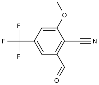 2-Formyl-6-methoxy-4-(trifluoromethyl)benzonitrile Structure