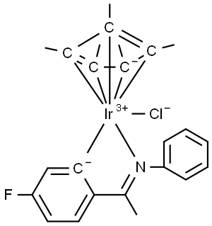 Chloro[5-fluoro-2-[1-(phenylimino-κN)ethyl]phenyl-κC][(1,2,3,4,5-η)-1,2,3,4,5-pe… Structure