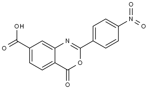 2-(4-nitrophenyl)-4-oxo-4H-benzo[d][1,3]oxazine-7-carboxylic acid Structure