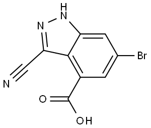 6-Bromo-3-cyano-1H-indazole-4-carboxylic acid Structure