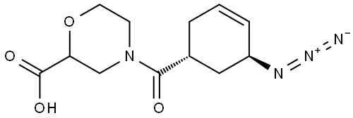 rac-4-[(1R,5S)-5-azidocyclohex-3-ene-1-carbonyl]morpholine-2-carboxylic acid Structure