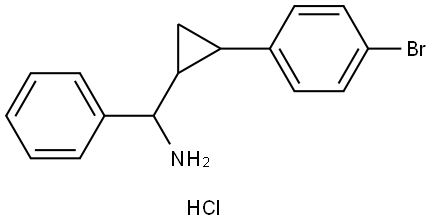 (2-(4-Bromophenyl)cyclopropyl)(phenyl)methanamine hydrochloride Structure