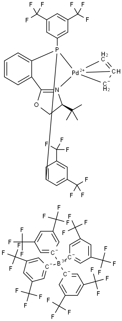 Palladium(1+), [(4S)-2-[2-[bis[3,5-bis(trifluoromethyl)phenyl]phosphino-κP]pheny… Structure