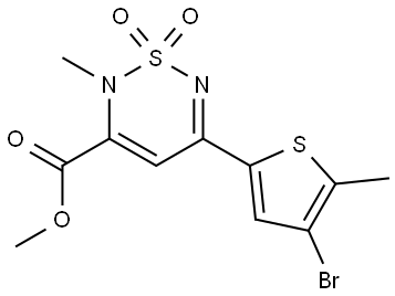 methyl 5-(4-bromo-5-methylthiophen-2-yl)-2-methyl-2H-1,2,6-thiadiazine-3-carboxylate 1,1-dioxide Structure