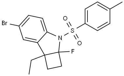 6-bromo-7b-ethyl-2a-fluoro-3-tosyl-2,2a,3,7b-tetrahydro-1H-cyclobuta[b]indole Structure