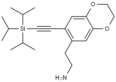 2-(7-((triisopropylsilyl)ethynyl)-2,3-dihydrobenzo[b][1,4]dioxin-6-yl)ethan-1-amine Structure