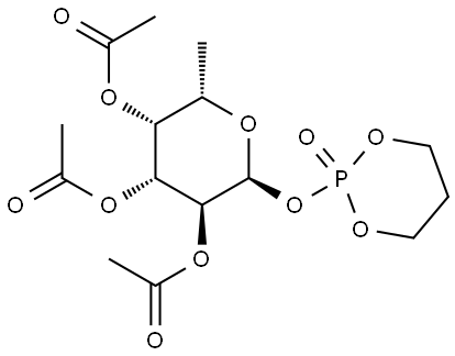 2',3',4'-tri-O-acetyl-α-L-fucopyranosyloxy-1,3,2-dioxaphosphinane 2-oxide Structure