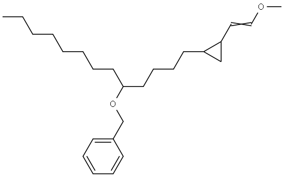 (((1-(2-(2-methoxyvinyl)cyclopropyl)tridecan-5-yl)oxy)methyl)benzene Structure