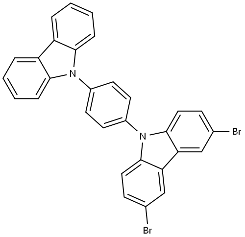 9-(4-(9H-carbazol-9-yl)phenyl)-3,6-dibromo-9H-carbazole Structure