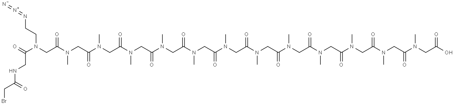 Bromoacetyl-Gly-(CH2CH2N3-Gly)-pSar12-OH Structure