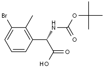 (S)-2-(3-bromo-2-methylphenyl)-2-((tert-butoxycarbonyl)amino)acetic acid Structure