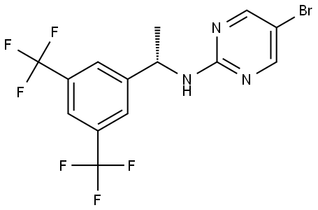 N-[(1S)-1-[3,5-bis(trifluoromethyl)phenyl]ethyl]-5-bromopyrimidin-2-amine Structure