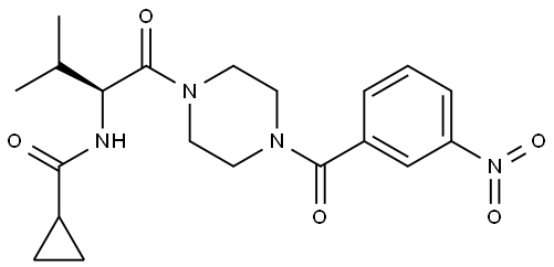 N-[(2S)-3-Methyl-1-[4-(3-nitrobenzoyl)piperazin-1-yl]-1-oxobutan-2-yl]cyclopropanecarboxamide Structure