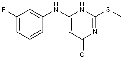 6-[(3-Fluorophenyl)amino]-2-(methylsulfanyl)-3,4-dihydropyrimidin-4-one Structure