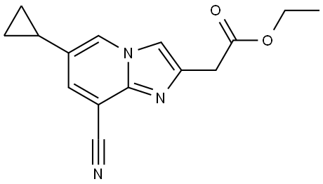 Imidazo[1,2-a]pyridine-2-acetic acid, 8-cyano-6-cyclopropyl-, ethyl ester Structure