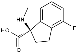 (R)-4-Fluoro-2,3-dihydro-1-(methylamino)-1H-indene-1-carboxylic acid Structure
