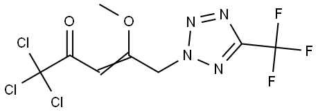 (3Z)-1,1,1-trichloro-4-methoxy-5-[5-(trifluoromethyl)-1,2,3,4-tetraazol-2-yl]pent-3-en-2-one Structure