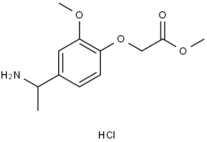 methyl 2-[4-(1-aminoethyl)-2-methoxyphenoxy]acetate hydrochloride Structure