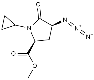rac-methyl (2R,4R)-4-azido-1-cyclopropyl-5-oxopyrrolidine-2-carboxylate Structure