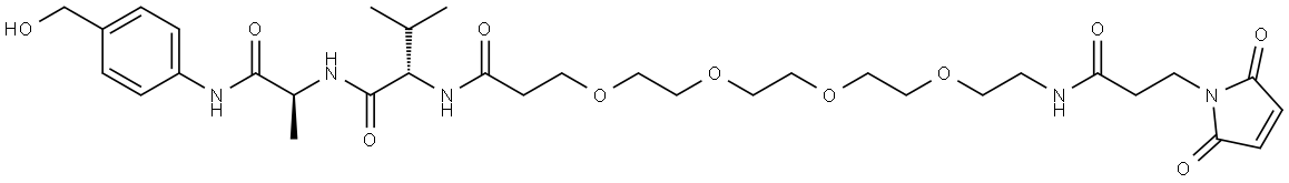 Mal-PEG4-Vla-Ala-PAB-OH Structure