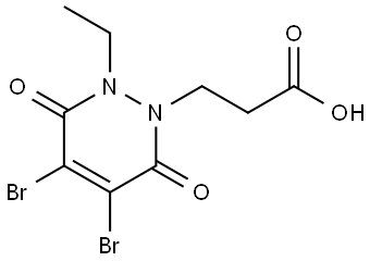 3-(4,5-dibromo-2-ethyl-3,6-dioxo-3,6-dihydropyridazin-1(2H)-yl)propanoic acid Structure
