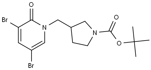 1,1-Dimethylethyl 3-[(3,5-dibromo-2-oxo-1(2H)-pyridinyl)methyl]-1-pyrrolidine... Structure