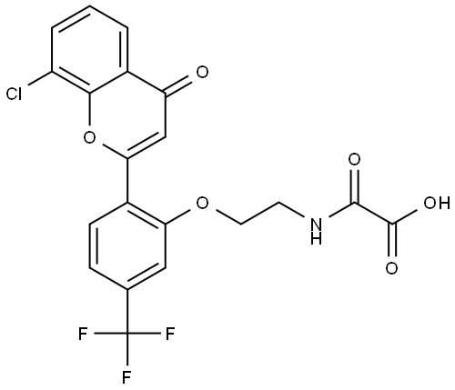 2-[2-[2-(8-Chloro-4-oxochromen-2-yl)-5-(trifluoromethyl)phenoxy]ethylamino]-2-oxoaceticacid Structure