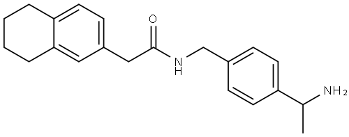 N-{[4-(1-aminoethyl)phenyl]methyl}-2-(5,6,7,8-tetrahydronaphthalen-2-yl)acetamide Structure