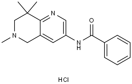 N-(6,8,8-trimethyl-5,6,7,8-tetrahydro-1,6-naphthyridin-3-yl)benzamide hydrochloride Structure