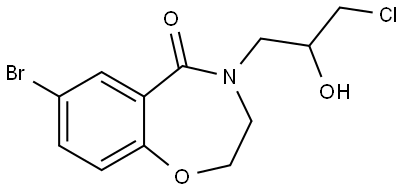 7-Bromo-4-(3-chloro-2-hydroxypropyl)-3,4-dihydro-1,4-benzoxazepin-5(2H)-one Structure