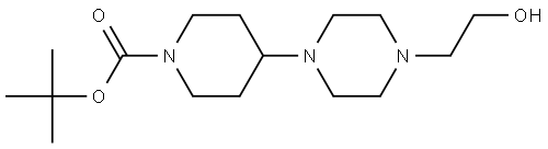 tert-butyl 4-[4-(2-hydroxyethyl)piperazin-1-yl]piperidine-1-carboxylate Structure