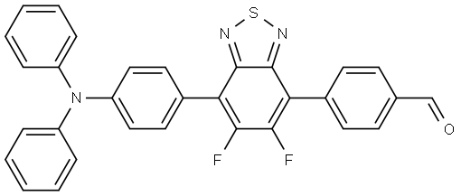4-[4-(diphenylamine)phenyl]-5,6-difluoro-7-(4-formylphenyl)-2,1,3-benzothiadiazole Structure