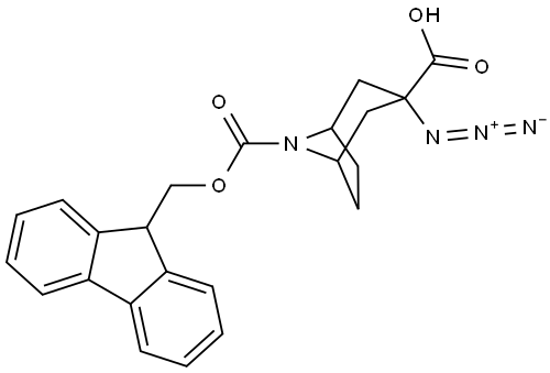3-azido-8-{[(9H-fluoren-9-yl)methoxy]carbonyl}-8-azabicyclo[3.2.1]octane-3-carboxylic acid Structure