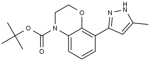 tert-butyl 8-(5-methyl-1H-pyrazol-3-yl)-2,3-dihydro-4H-benzo[b][1,4]oxazine-4-carboxylate Structure