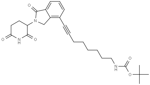 tert-butyl (8-(2-(2,6-dioxopiperidin-3-yl)-1-oxoisoindolin-4-yl)prop-2-yn-1-yl)carbamate Structure