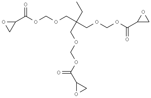 ((2-ethyl-2-((((oxirane-2-carbonyl)oxy)methoxy)methyl)propane-1,3-diyl)bis(oxy))bis(methylene) bis(oxirane-2-carboxylate) Structure
