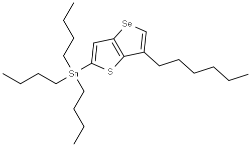 tributyl(6-hexylselenopheno[3,2-b]thiophen-2-yl)stannane Structure
