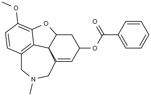 6H-Benzofuro[3a,3,2-ef][2]benzazepin-6-ol, 4a,5,9,10,11,12-hexahydro-3-methoxy-11-methyl-, 6-benzoate Structure