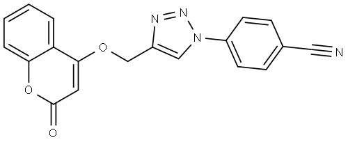 4-(4-(((2-oxo-2H-chromen-4-yl)oxy)methyl)-1H-1,2,3-triazol-1-yl)benzonitrile Structure